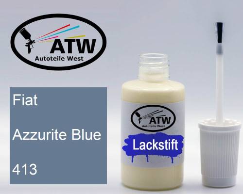 Fiat, Azzurite Blue, 413: 20ml Lackstift, von ATW Autoteile West.